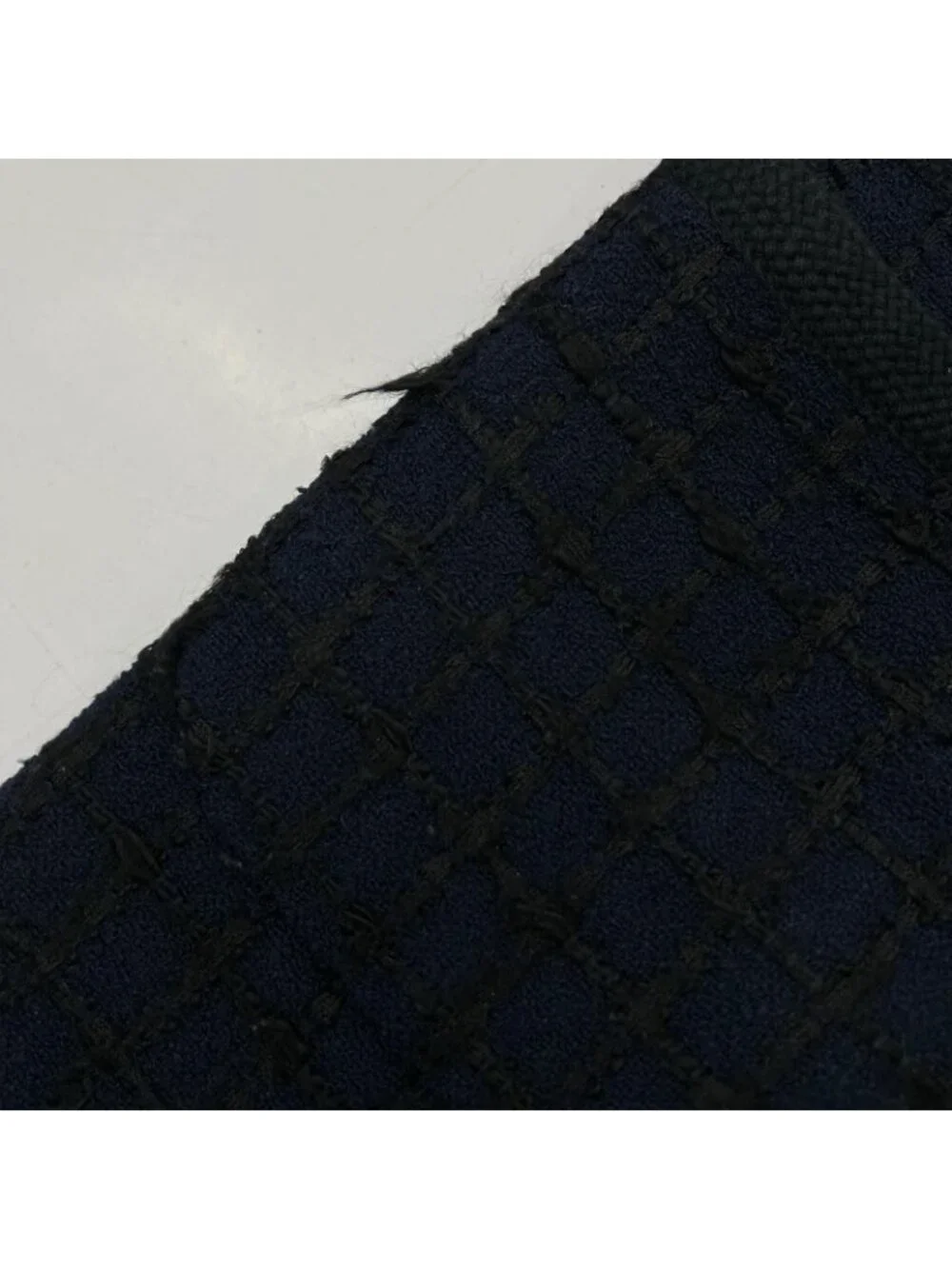 Louis Vuitton Navy Cotton Tweed Skirt 34
